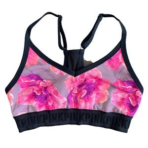 Pink floral Sports bra